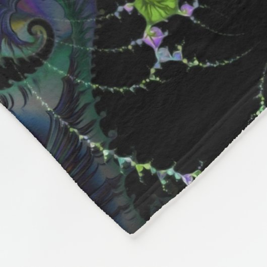 Filigree Spiral Fraktal - Nahtloses Muster 1 Fleecedecke (Ecke)