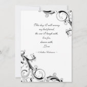 Filigree Swirl Black mit weißer 12x18 Wedding Einladung (Rückseite)