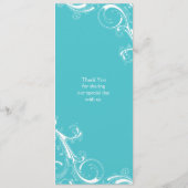 Filigree Swirl Blue Curacao Menü Menükarte (Rückseite)