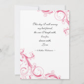 Filigree Swirl Pink Einladung (Rückseite)