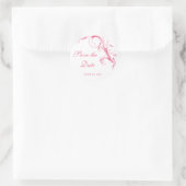 Filigree Swirl Pink Save the Date Runder Aufkleber (Tasche)