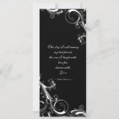 Filigree Swirl Schwarz mit Weiß 4 x 9,25 Hochzeit Einladung (Rückseite)