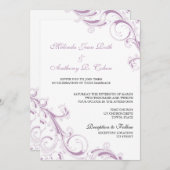 Filigree Swirl Violet Einladung (Vorne/Hinten)