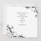 Filigree Swirl White w/Black Square Wedding Einladung (Rückseite)
