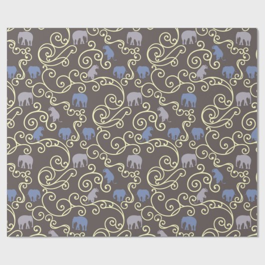 Filigree und Elephants Geschenkpapier (Flach)