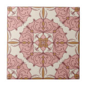Filigree Wreath Keramik Tile - Rosa Fliese (Vorderseite)