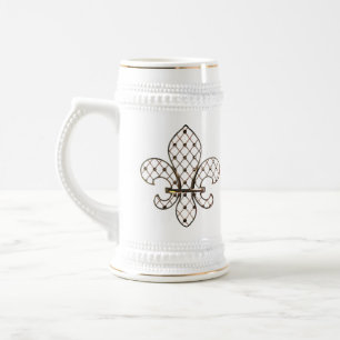 Filigreed Fleur de Lys Stein Bierglas