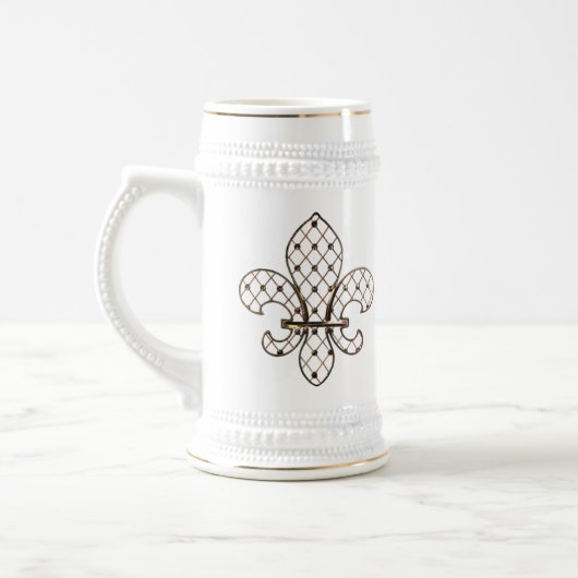 Filigreed Fleur de Lys Stein Bierglas (Links)