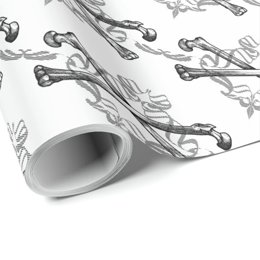 Filigrees Crossed Bones Packpapier (Rolleneckpunkt)