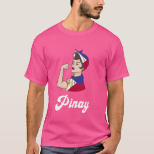 Filipin Filipina Girl Proud Philippinen Flag T-Shirt