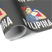 Filipina Foman Girl Philippines Flag Geschenkpapier (Rolleneckpunkt)