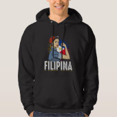 Filipina Foman Girl Philippines Flag Hoodie (Vorderseite)