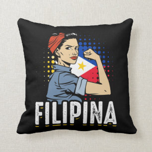 Filipina Foman Girl Philippines Flag Kissen