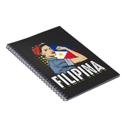Filipina Foman Girl Philippines Flag Notizblock (Rechte Seite)