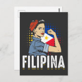 Filipina Foman Girl Philippines Flag Postkarte (Vorne/Hinten)