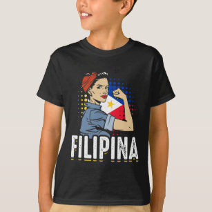 Filipina Foman Girl Philippines Flag T-Shirt