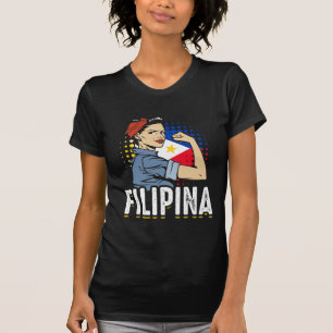 Filipina Foman Girl Philippines Flag T-Shirt