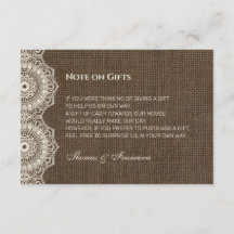 Filipiniana Lace auf Burlap Wedding Gift Guide Car