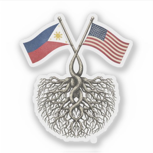 Filipino-Amerikaner Aufkleber (Vorderseite)