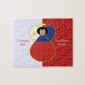 Filipino Angel Schwarzes Haar mit Fahne verkleidet Puzzle (Horizontal)