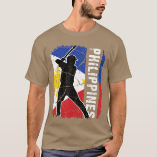 Filipino Baseballspieler Philippinen Flagge Baseba T-Shirt