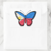 Filipino Butterfly Flag Rechteckiger Aufkleber (Tasche)
