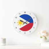 Filipino-Fahne Große Wanduhr (Zuhause)