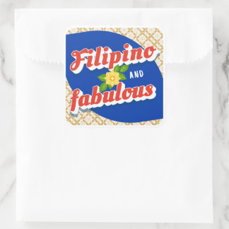 Filipino + Fantastisch Quadratischer Aufkleber