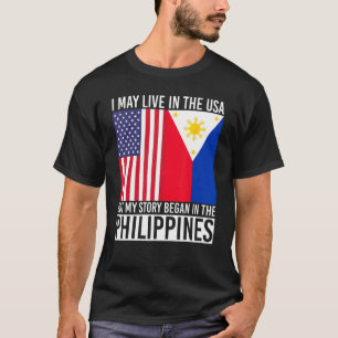 Filipino Filipina Heritage USA Flag Phili T-Shirt