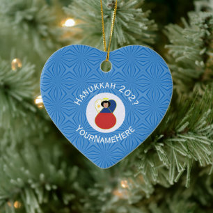 Filipino Flag Hanukkah Angel Name Year Heart Keramik Ornament