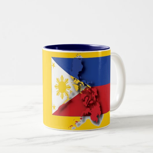 FILIPINO FLAG MAP Philippinen, kundenspezifisch ge Zweifarbige Tasse (VorderseiteRechts)