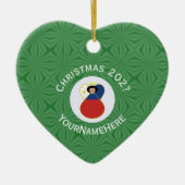 Filipino Flag Weihnachts-Engel-Namen Jahr Herz Keramik Ornament (Vorne)