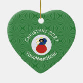 Filipino Flag Weihnachts-Engel-Namen Jahr Herz Keramik Ornament (Hinten)