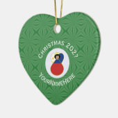 Filipino Flag Weihnachts-Engel-Namen Jahr Herz Keramik Ornament (Links)