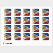 Filipino-Flagge Quadratischer Aufkleber (Blatt)