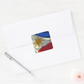 Filipino-Flagge Quadratischer Aufkleber (Umschlag)