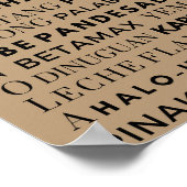 Filipino Food Black & Brown Typografy Poster (Ecke)