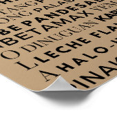 Filipino Food Black & Brown Typografy Poster (Ecke)