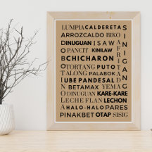 Filipino Food Black & Brown Typografy Poster