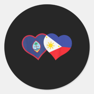Filipino Guam Heart Pinoy Chamorro Philippines Gua Runder Aufkleber
