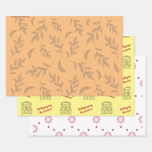 Filipino inspiriertes Geschenkpapier Set 3 (Set)