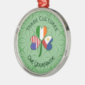 Filipino Irish American Flags Kleeblatt Ihr Name Ornament Aus Metall (Links)