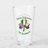 Filipino Irish American Flags Kleeblatt Persönlich Glas (Rückseite)