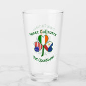 Filipino Irish American Flags Kleeblatt Persönlich Glas (Vorderseite)