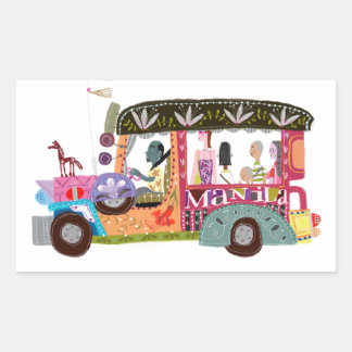 Filipino Jeepney Ride Rechteckiger Aufkleber