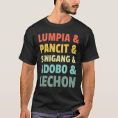 Filipino Philippine Food Lumpia Pancit Sinigang Ad T-Shirt (Vorderseite)