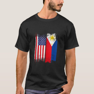 Filipino Roots American Grown Philippinen Flagge U T-Shirt