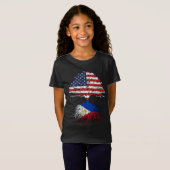 Filipino Roots American Grown Philippines Flag Gif T-Shirt (Vorne ganz)