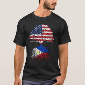 Filipino Roots American Grown Philippines Flag Hoo T-Shirt (Vorderseite)