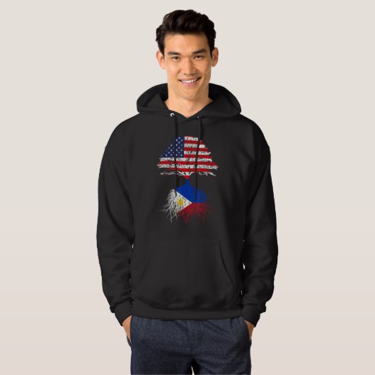 Filipino Roots American Grown Philippines Usa Tree Hoodie (Vorne ganz)